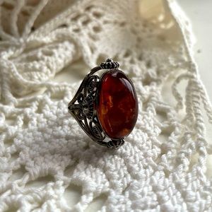 VINTAGE Amber Ring